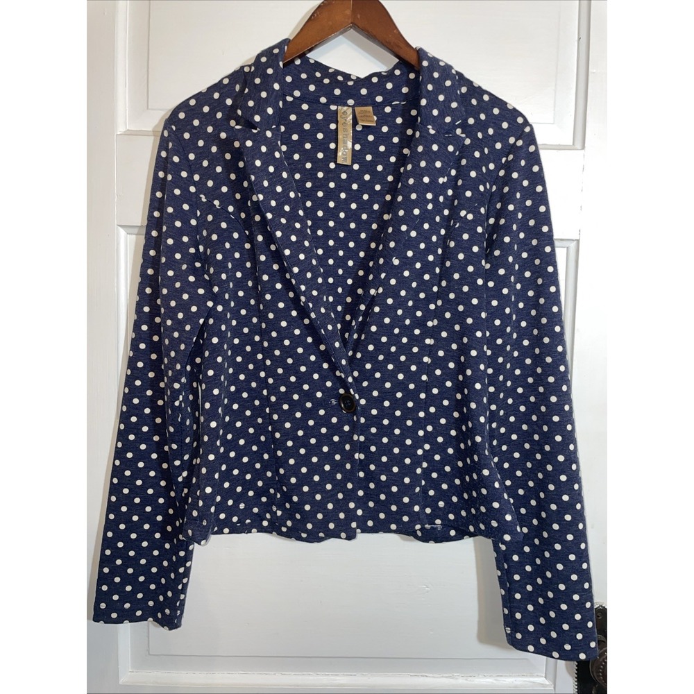 Eyeshadow - Casual Soft Blazer Dark Blue with white polka dots Large